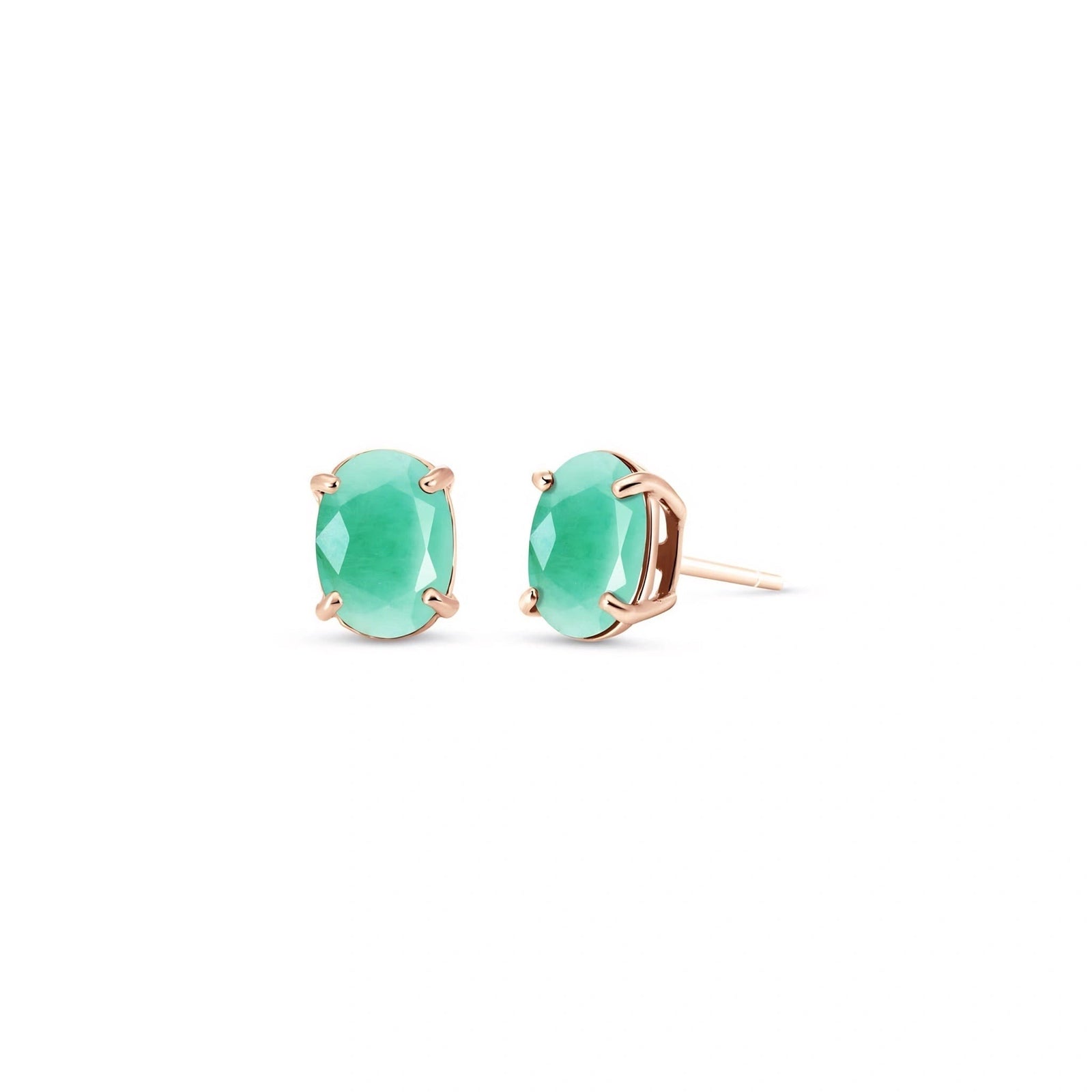 Rose Gold Belle Earrings Emerald 10K — Genoveffa