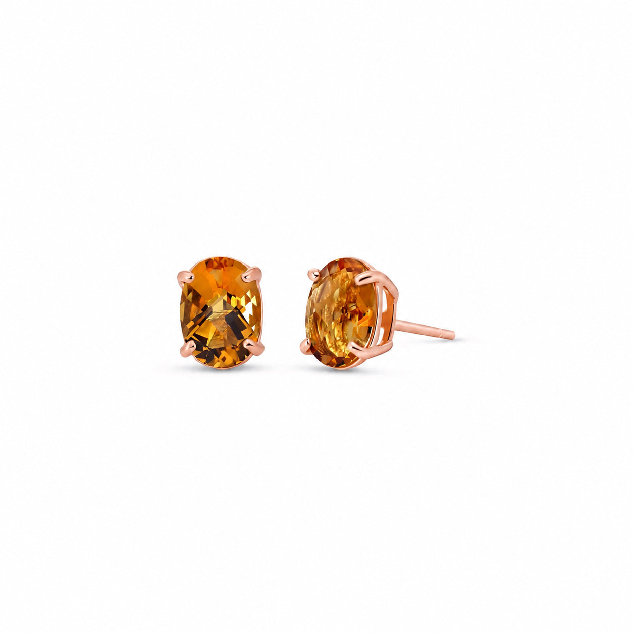 Rose Gold Belle Earrings Citrine 10K — Genoveffa