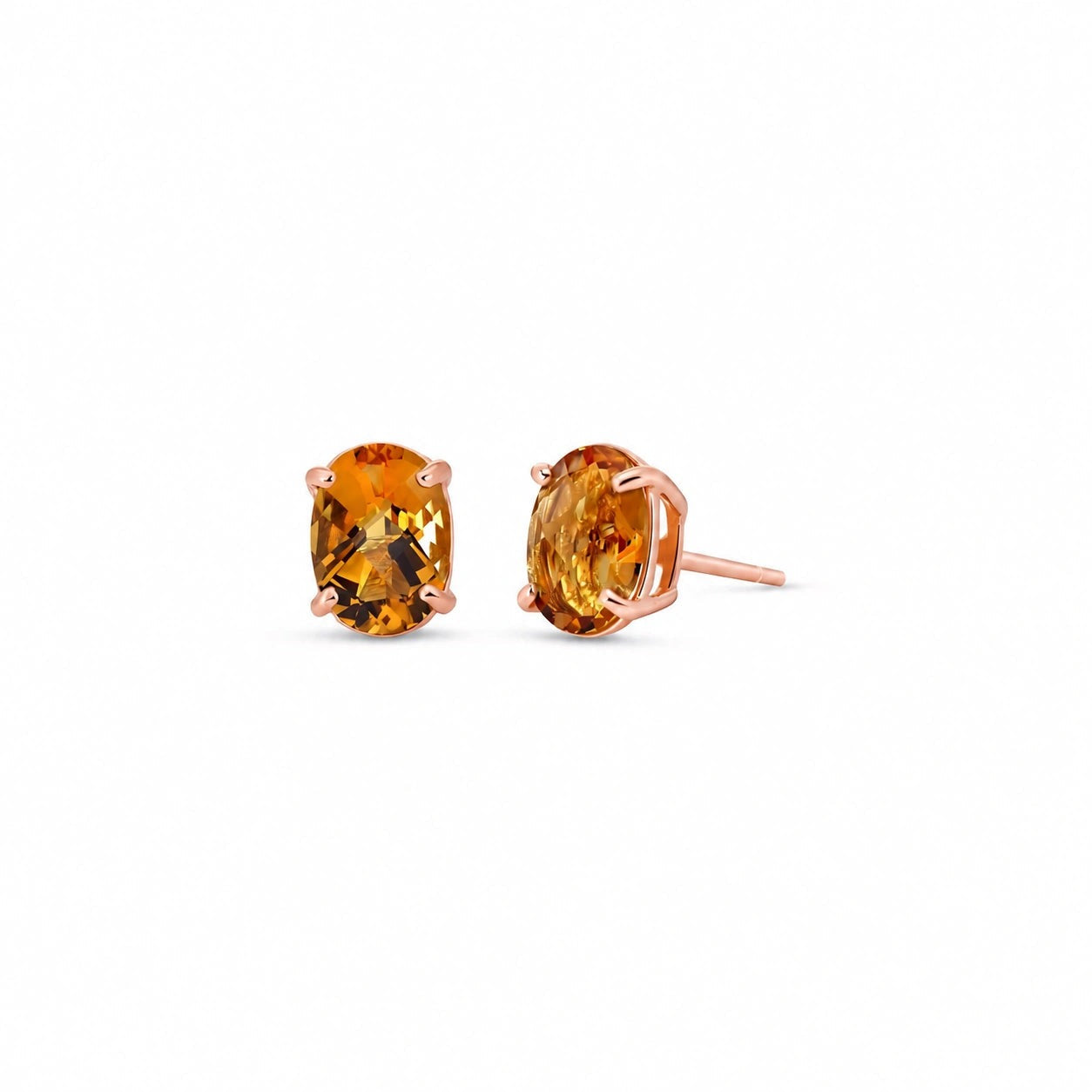 Rose Gold Belle Earrings Citrine 10K — Genoveffa