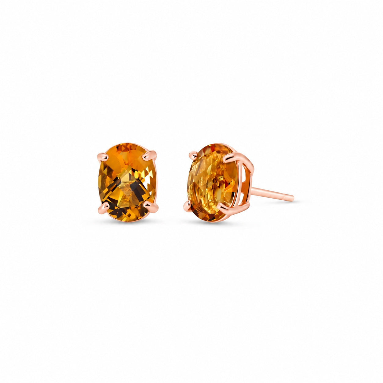 Rose Gold Belle Earrings Citrine 10K — Genoveffa