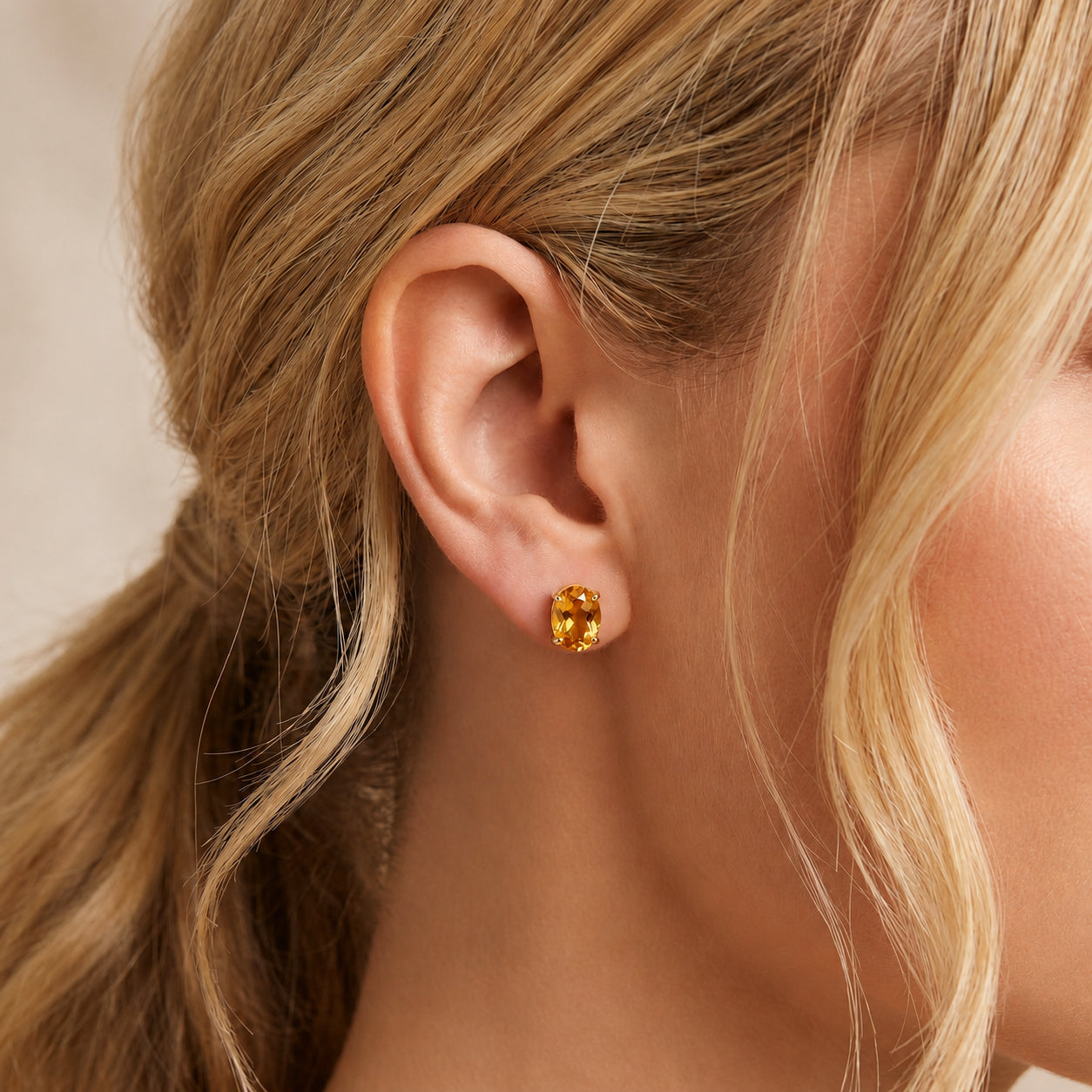 Yellow Gold Belle Earrings Citrine 10K — Genoveffa
