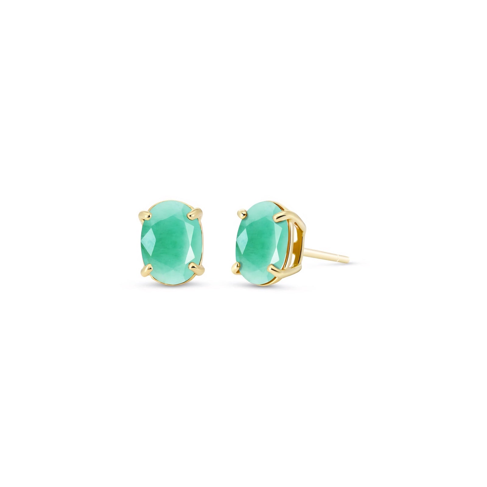 Yellow Gold Belle Earrings Blue Topaz 10K — Genoveffa