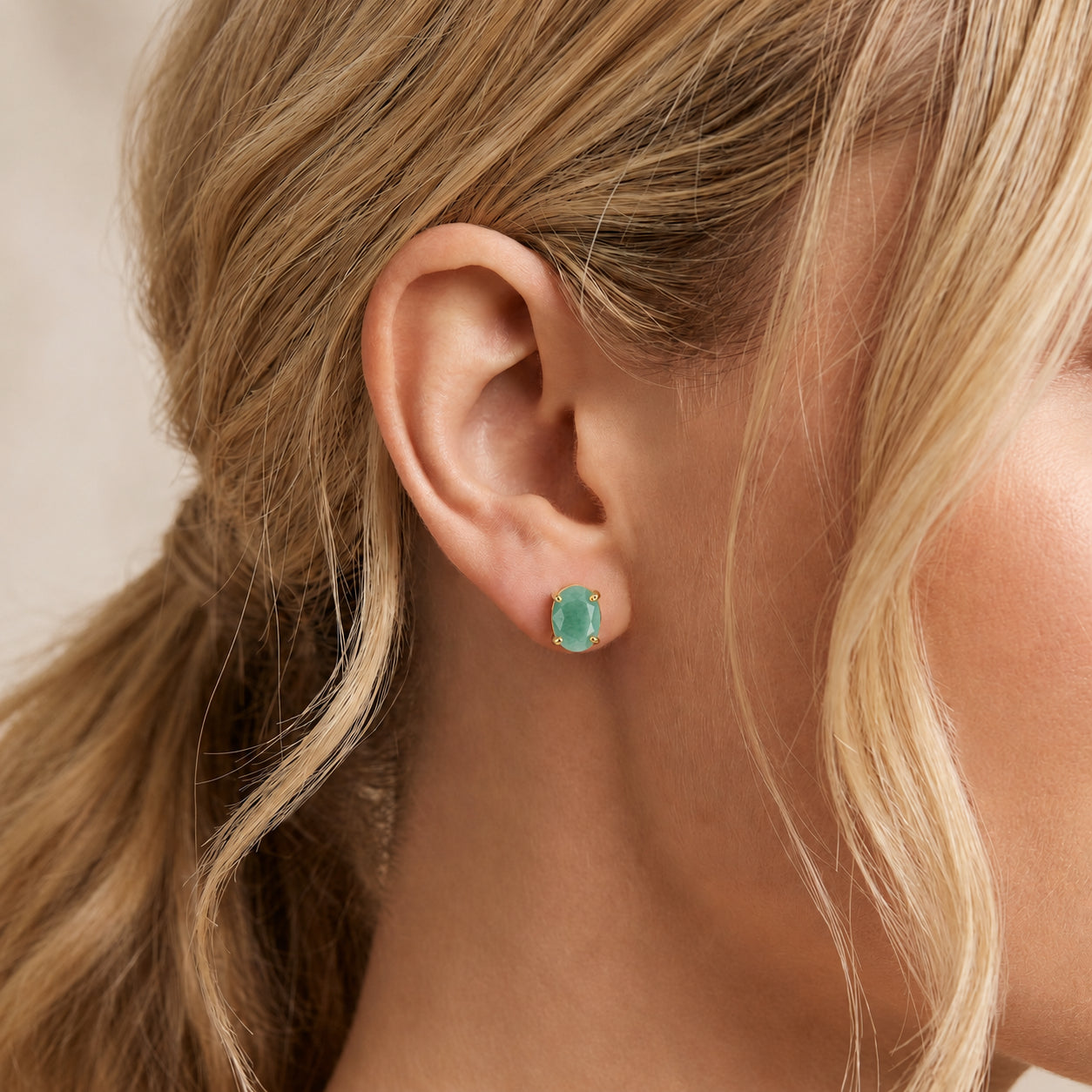 Yellow Gold Belle Earrings Blue Topaz 10K — Genoveffa
