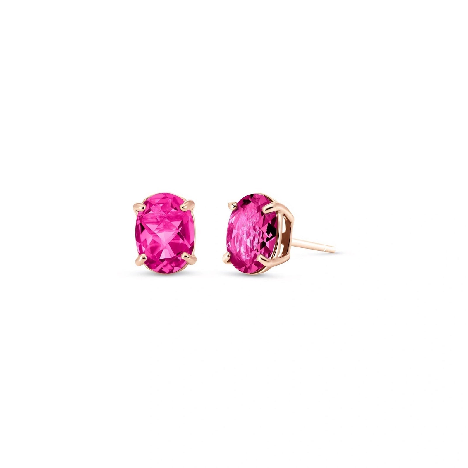 Rose Gold Belle Earrings Pink Topaz 10K — Genoveffa