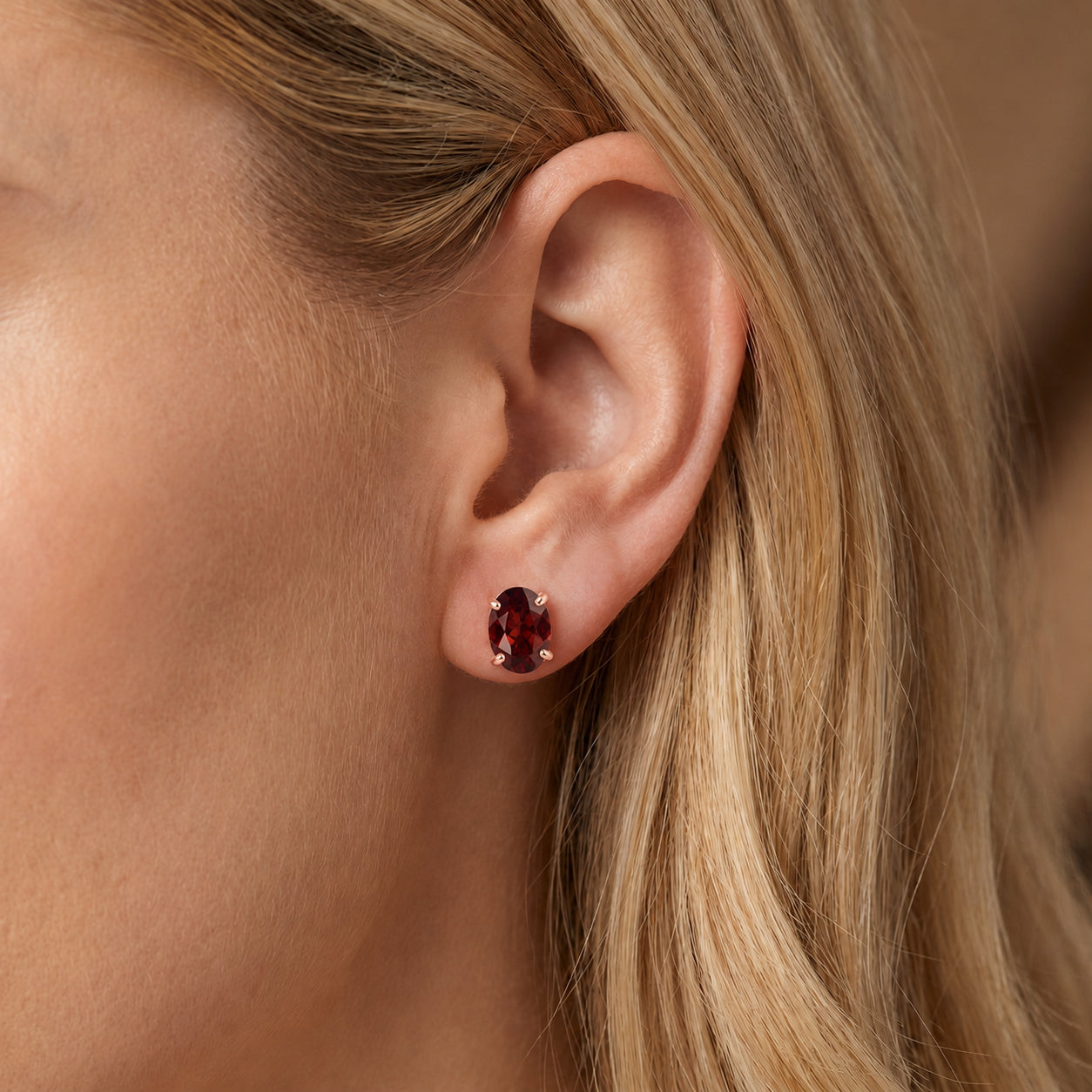 Rose Gold Belle Earrings Pink Topaz 10K — Genoveffa