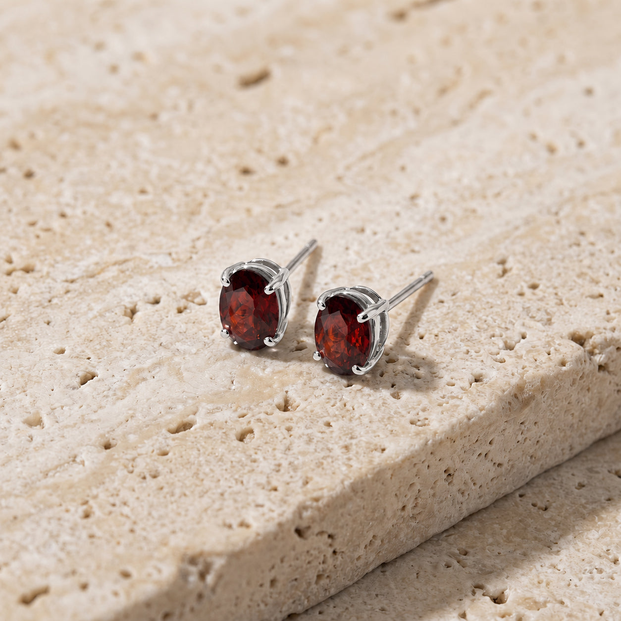 White Gold Belle Earrings Pink Topaz 10K — Genoveffa
