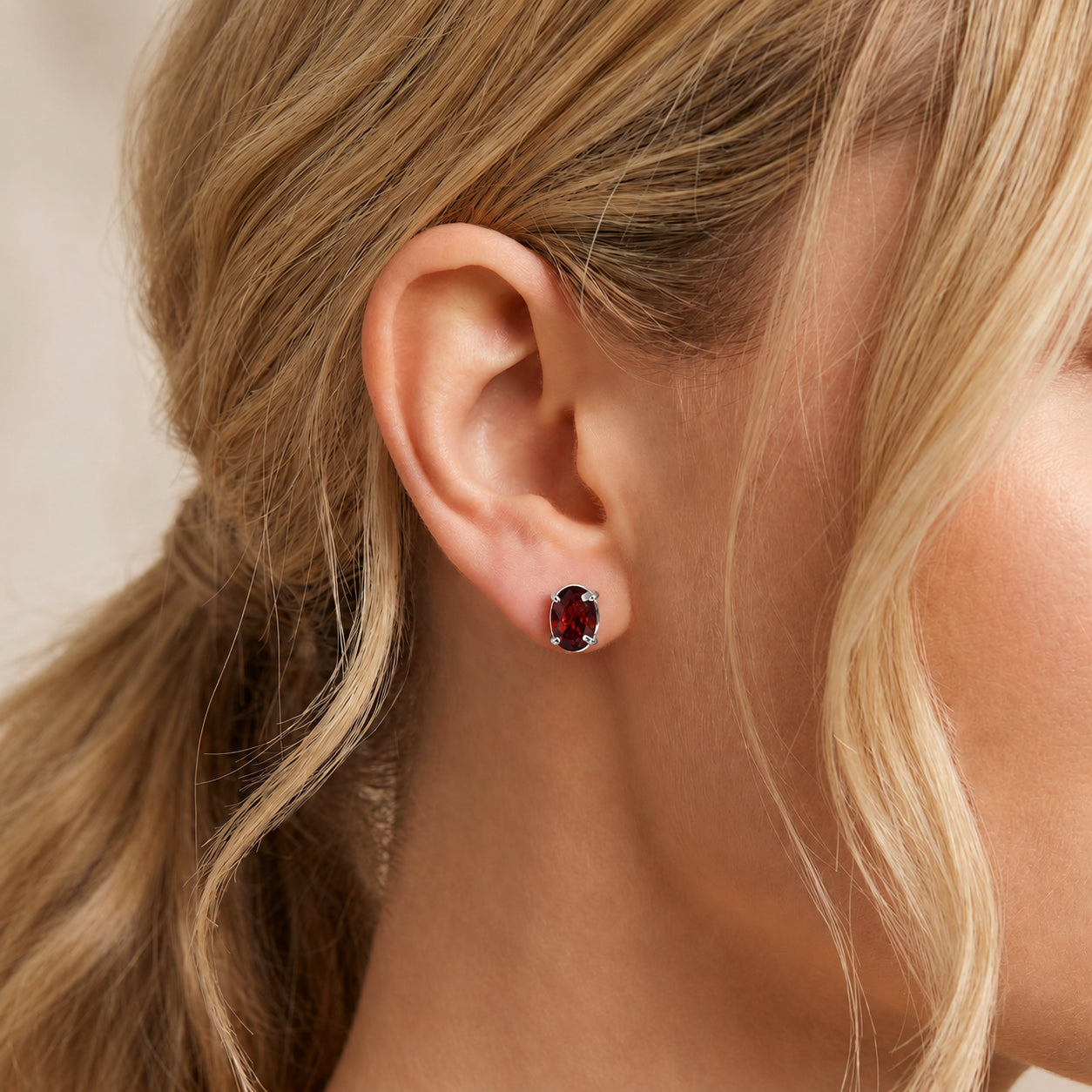 White Gold Belle Earrings Pink Topaz 10K — Genoveffa