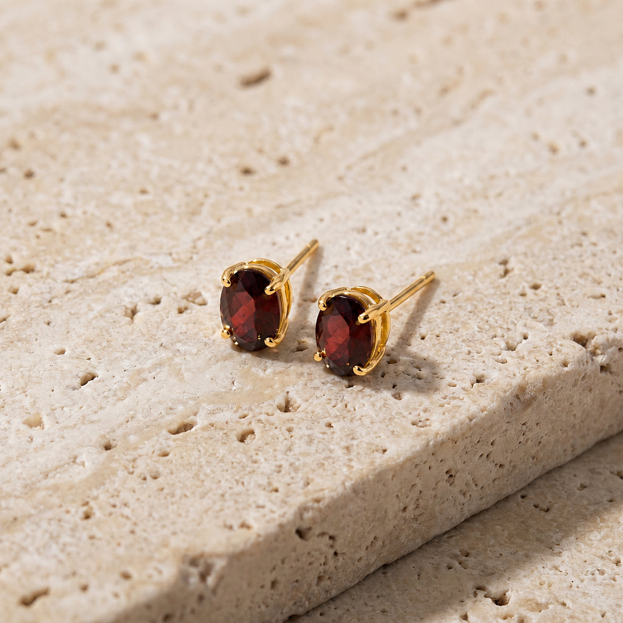 Yellow Gold Belle Earrings Pink Topaz 10K — Genoveffa