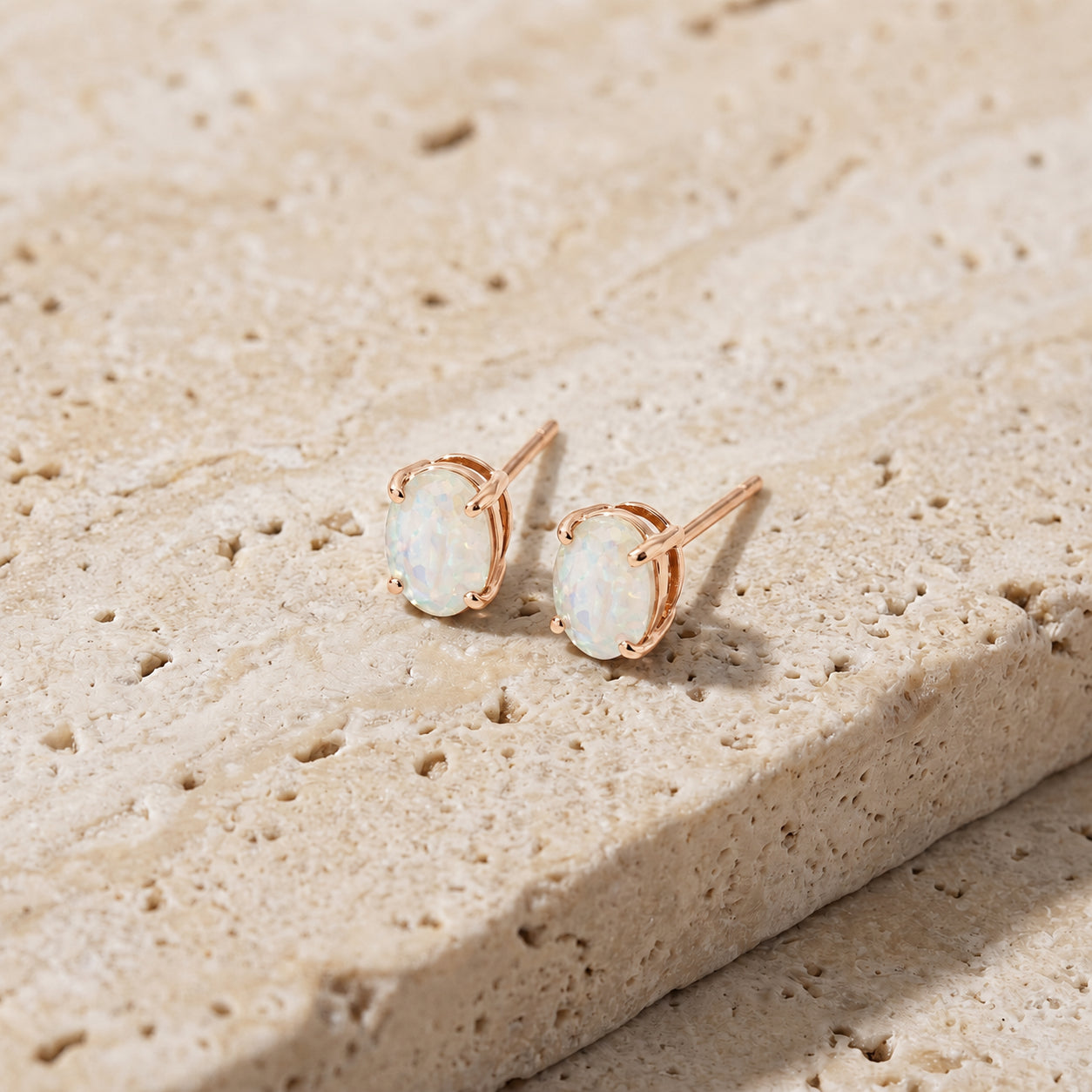 Rose Gold Belle Earrings Sapphire 10K — Genoveffa