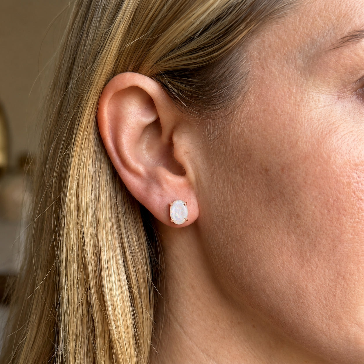 Rose Gold Belle Earrings Sapphire 10K — Genoveffa