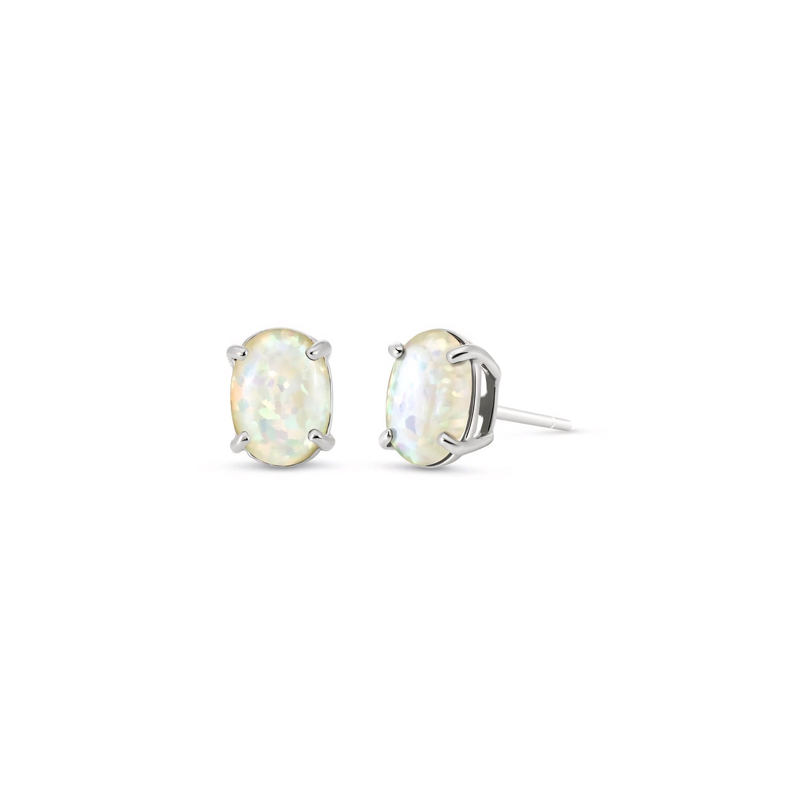White Gold Belle Earrings Sapphire 10K — Genoveffa
