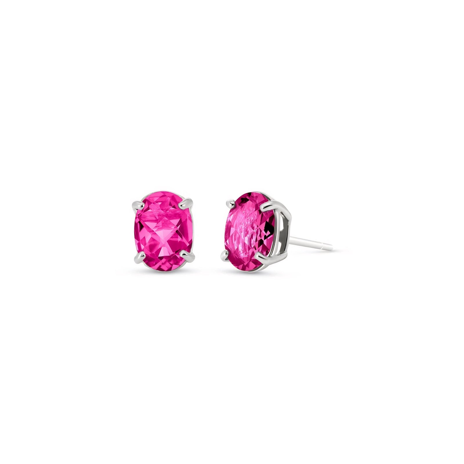 White Gold Belle Earrings Garnet 10K — Genoveffa