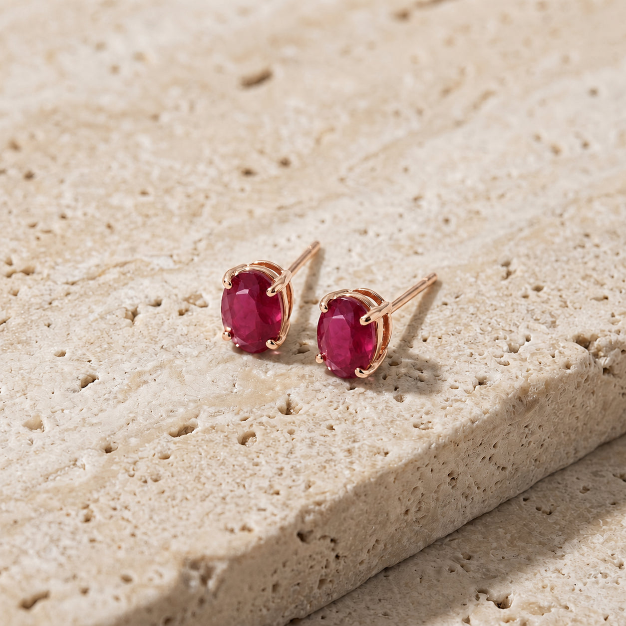 Rose Gold Belle Earrings Aquamarine 10K — Genoveffa