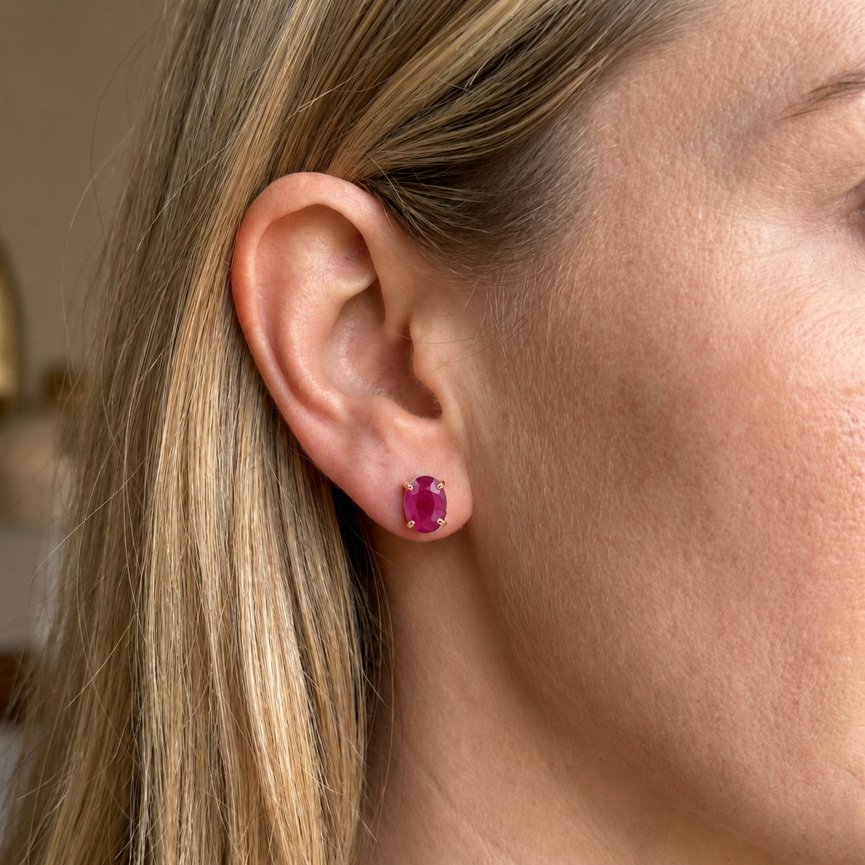 Rose Gold Belle Earrings Aquamarine 10K — Genoveffa