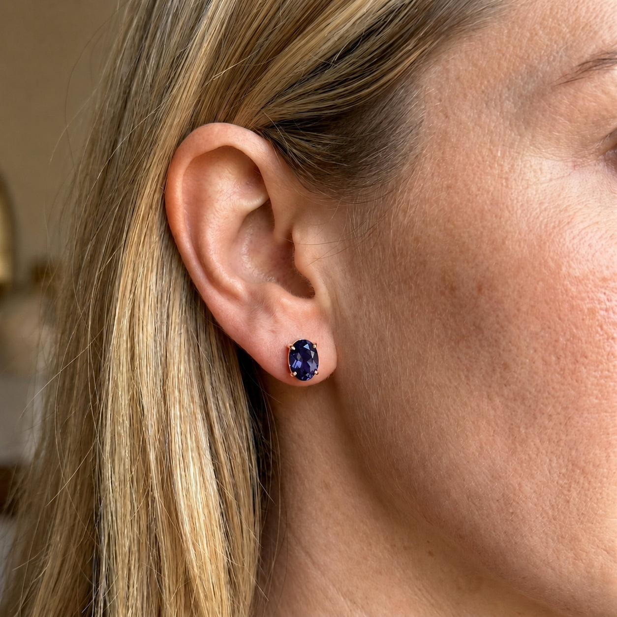 Rose Gold Belle Earrings Opal 10K — Genoveffa