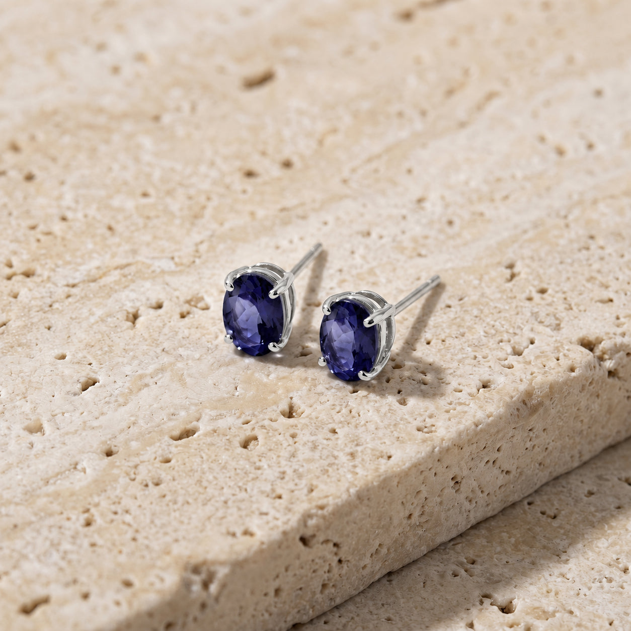 White Gold Belle Earrings Opal 10K — Genoveffa
