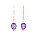 Yellow Gold Earrings Amethyst & Diamond — Severina