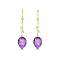 Yellow Gold Earrings Amethyst 10K — Severina