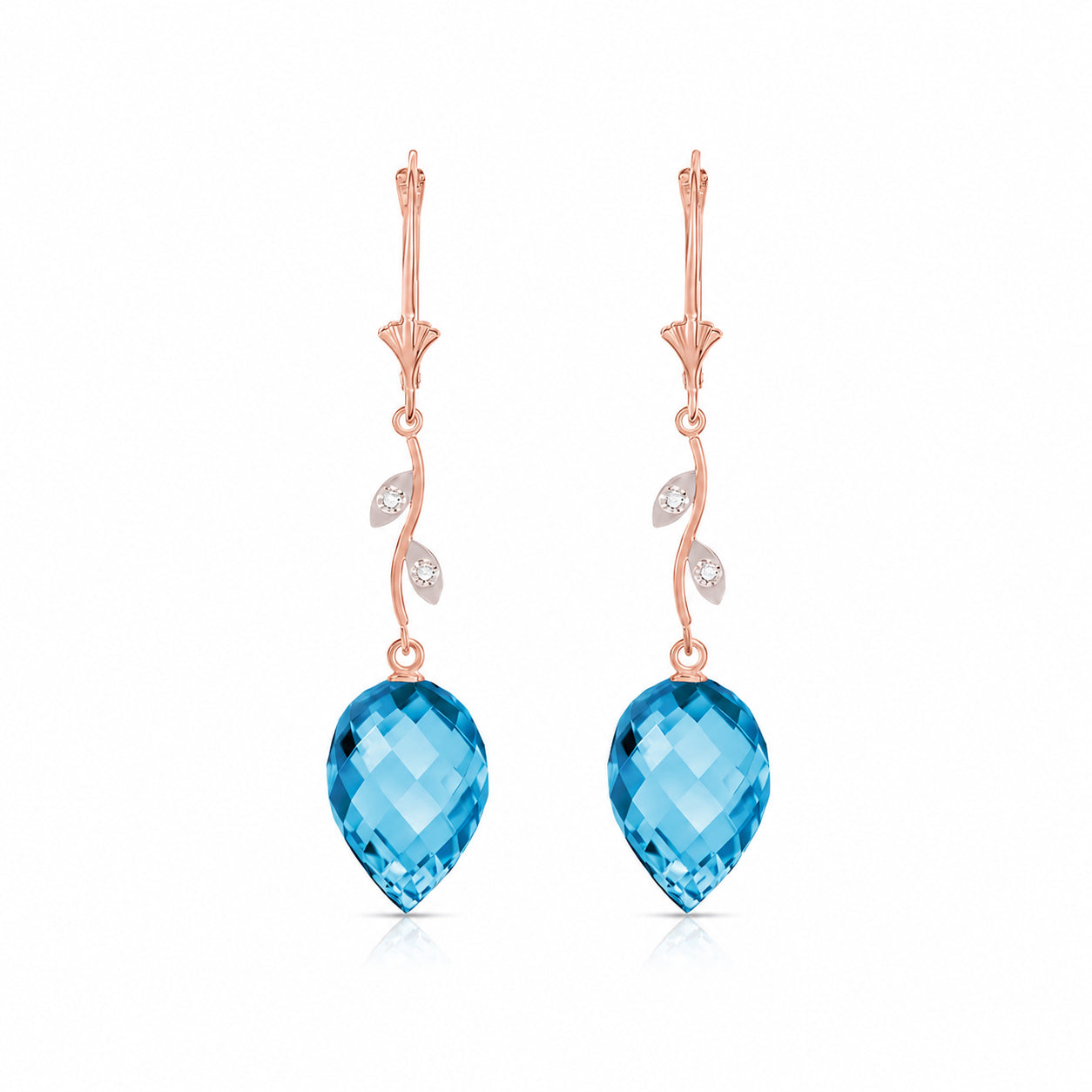 Rose Gold Earrings Green Amethyst 10K — Severina