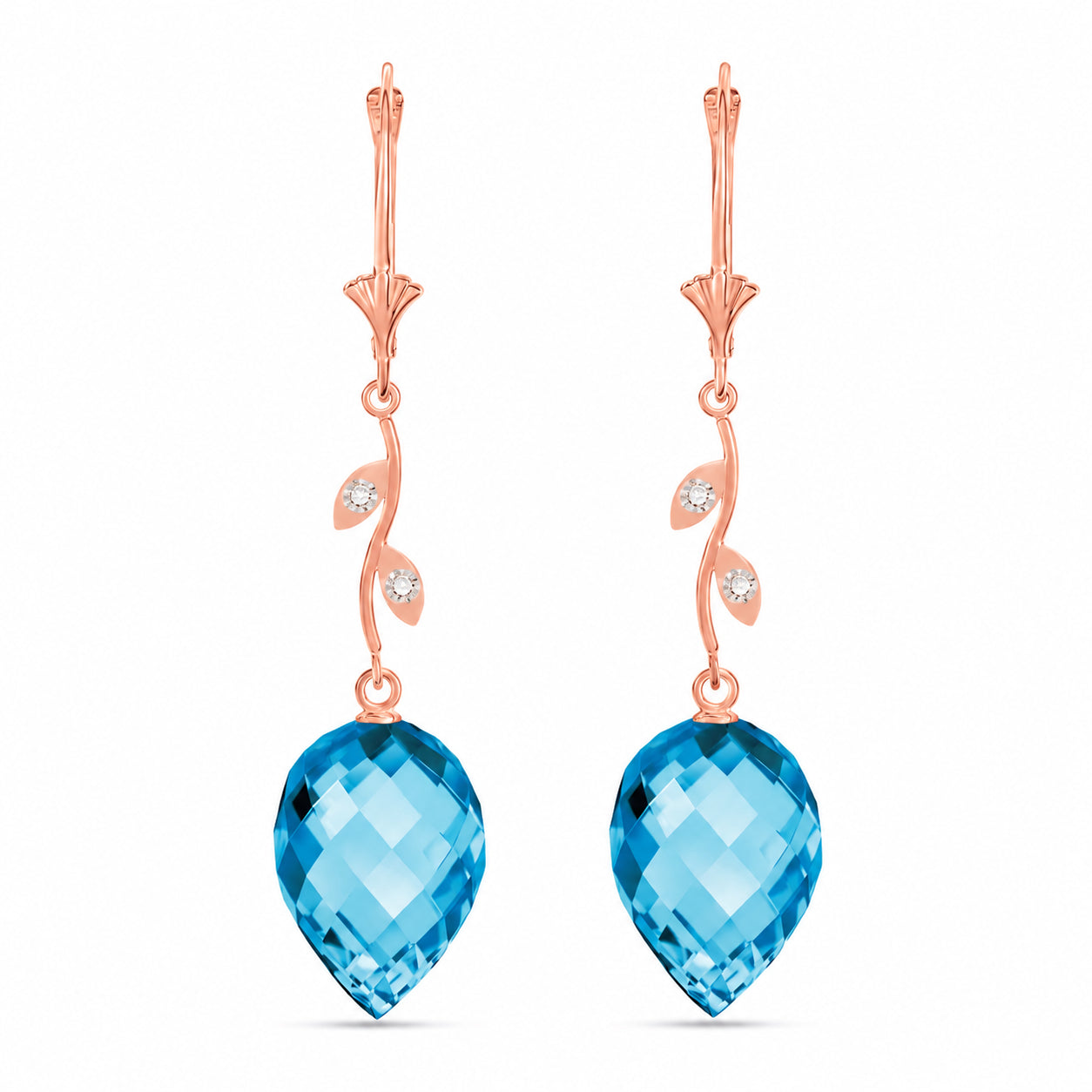 Rose Gold Earrings Green Amethyst 10K — Severina