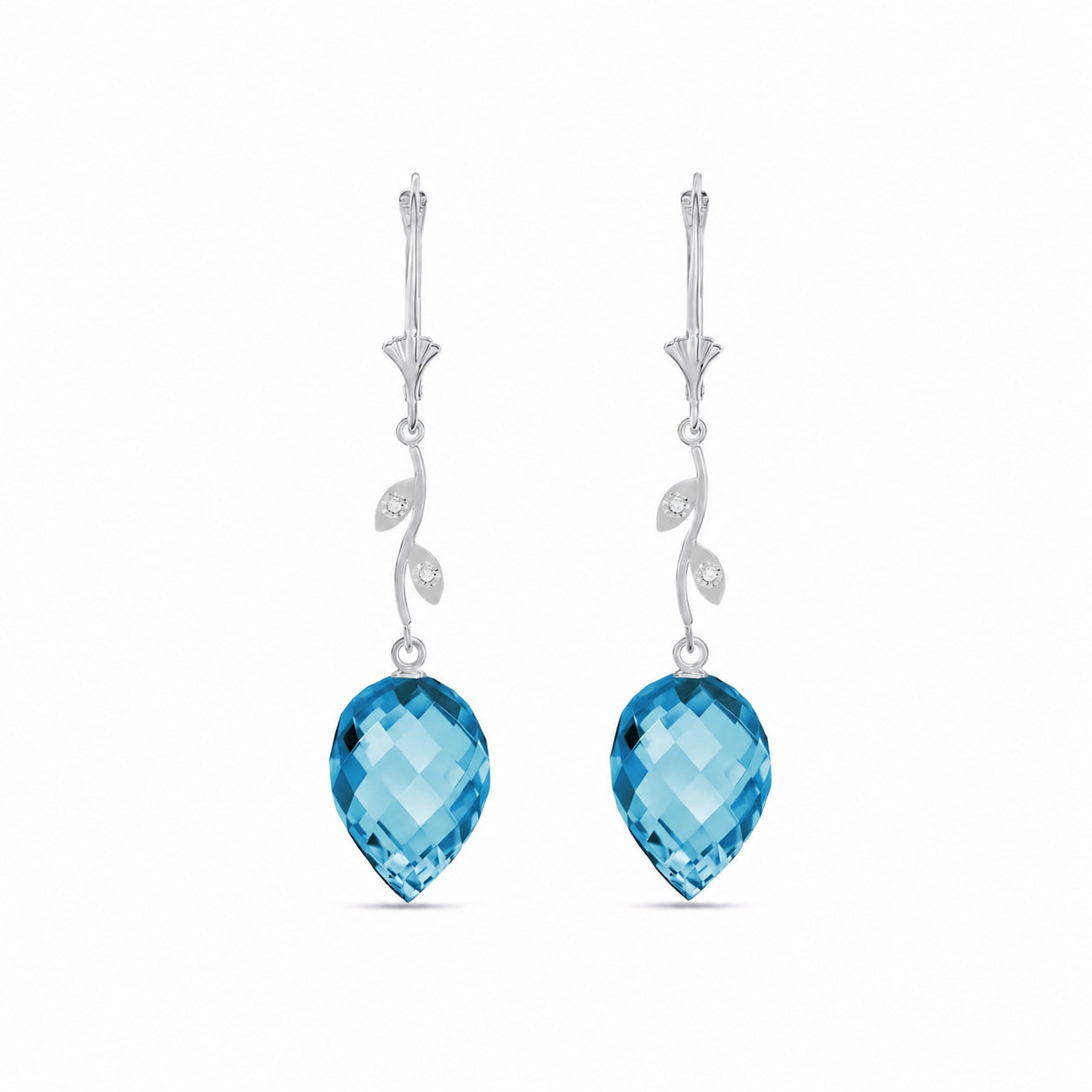 White Gold Earrings Green Amethyst 10K — Severina