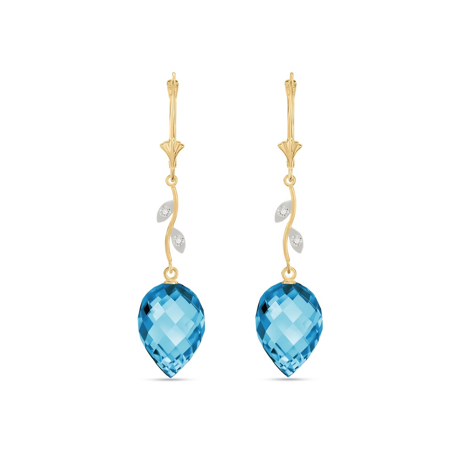 Yellow Gold Earrings Green Amethyst 10K — Severina