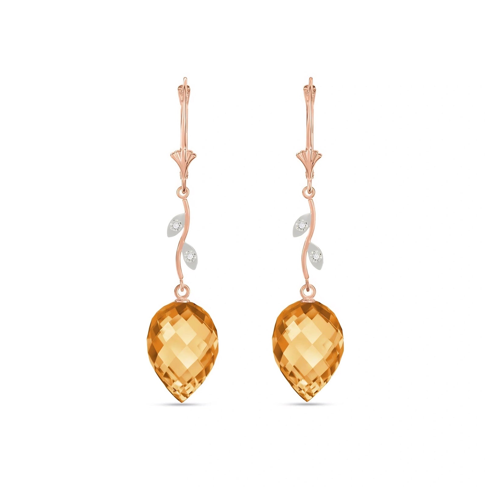 Rose Gold Earrings Citrine 10K — Severina
