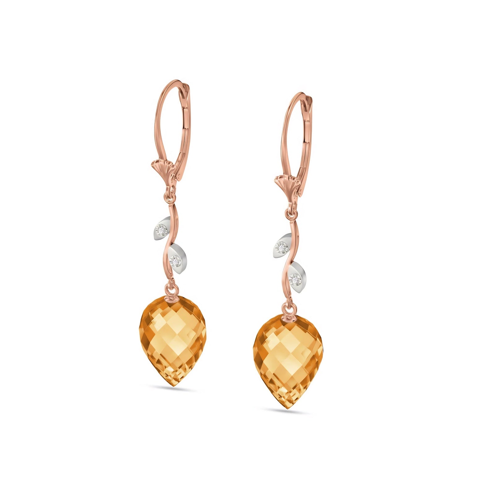 Rose Gold Earrings Citrine 10K — Severina