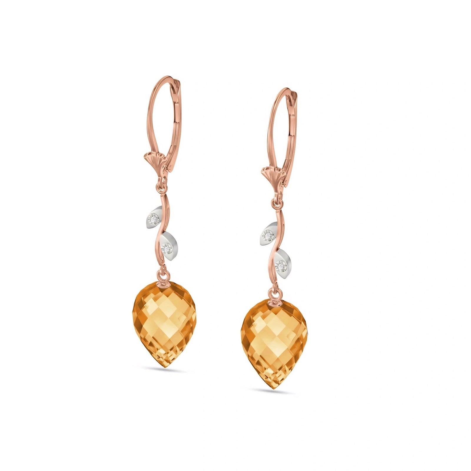 Rose Gold Earrings Citrine 10K — Severina