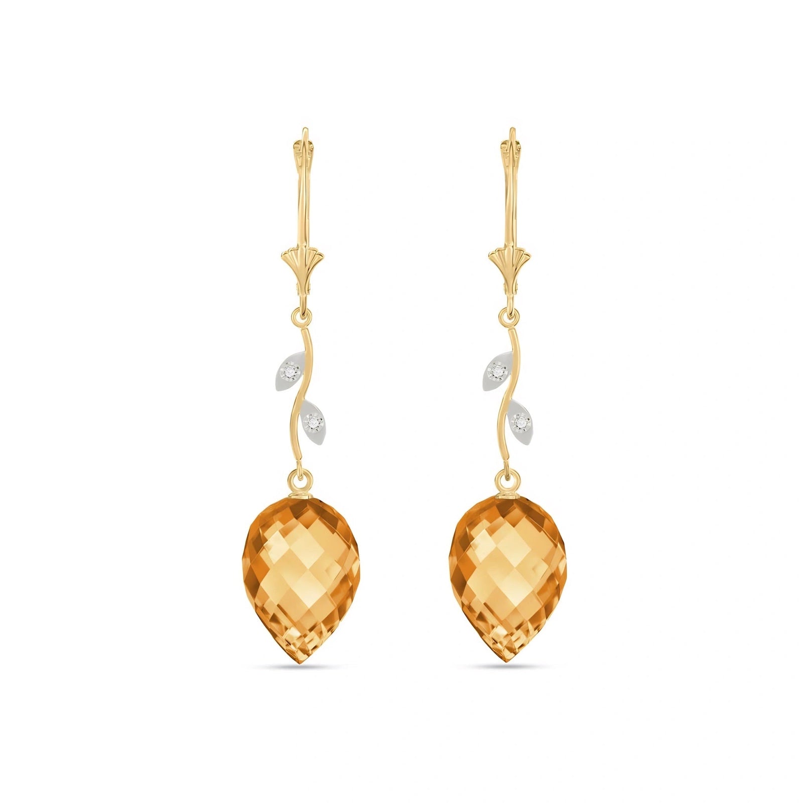 Yellow Gold Earrings Citrine 10K — Severina