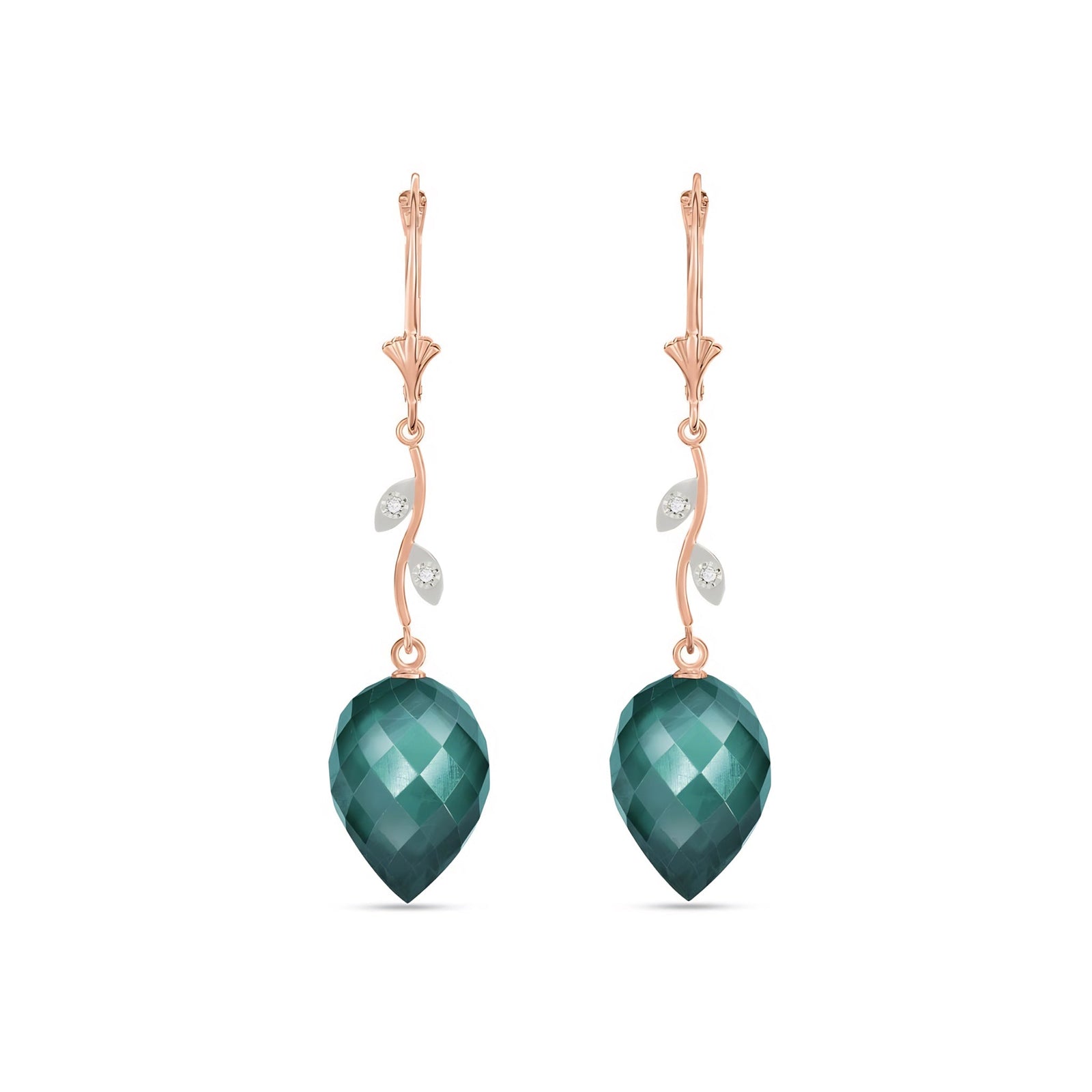 Rose Gold Earrings Blue Topaz 10K — Severina