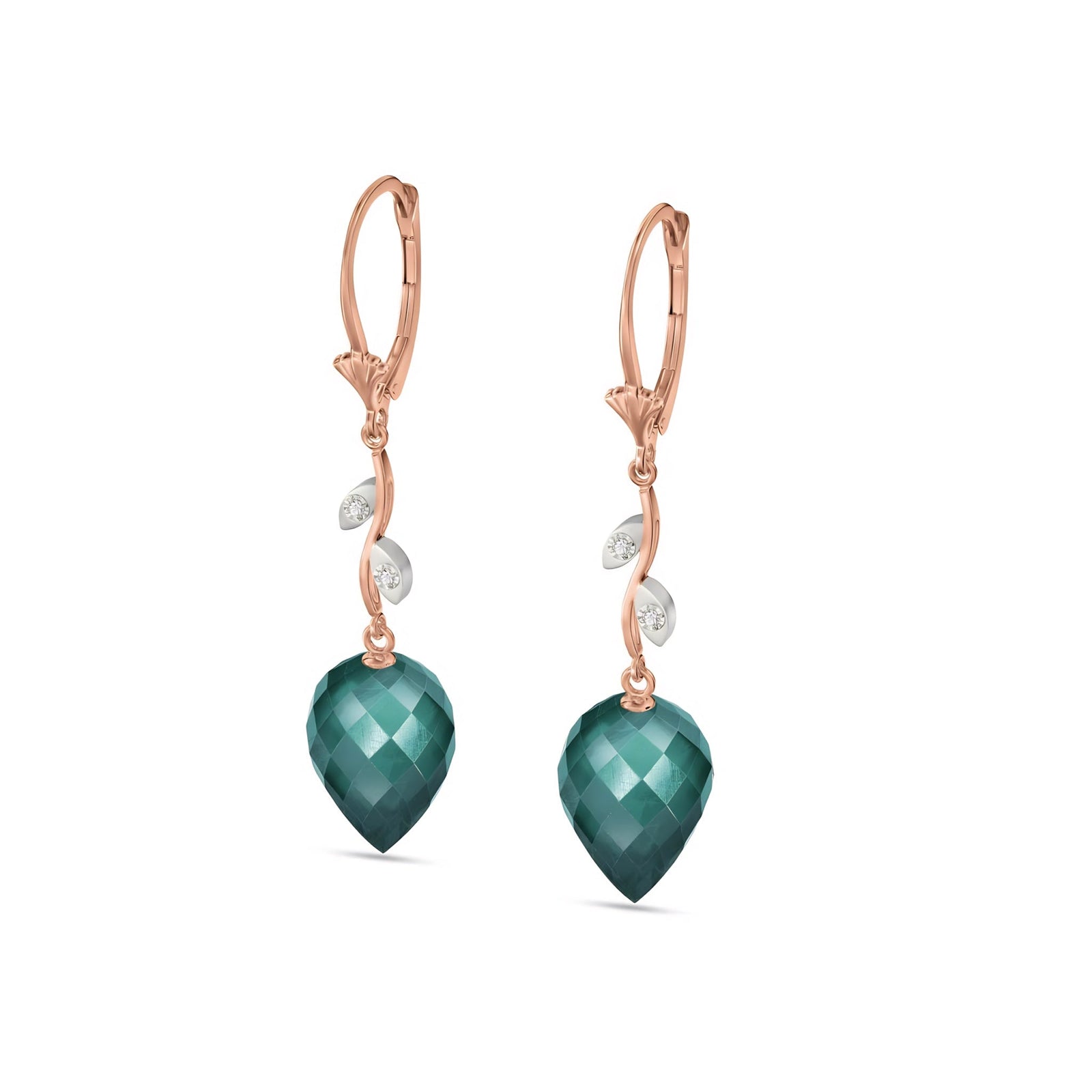 Rose Gold Earrings Blue Topaz 10K — Severina