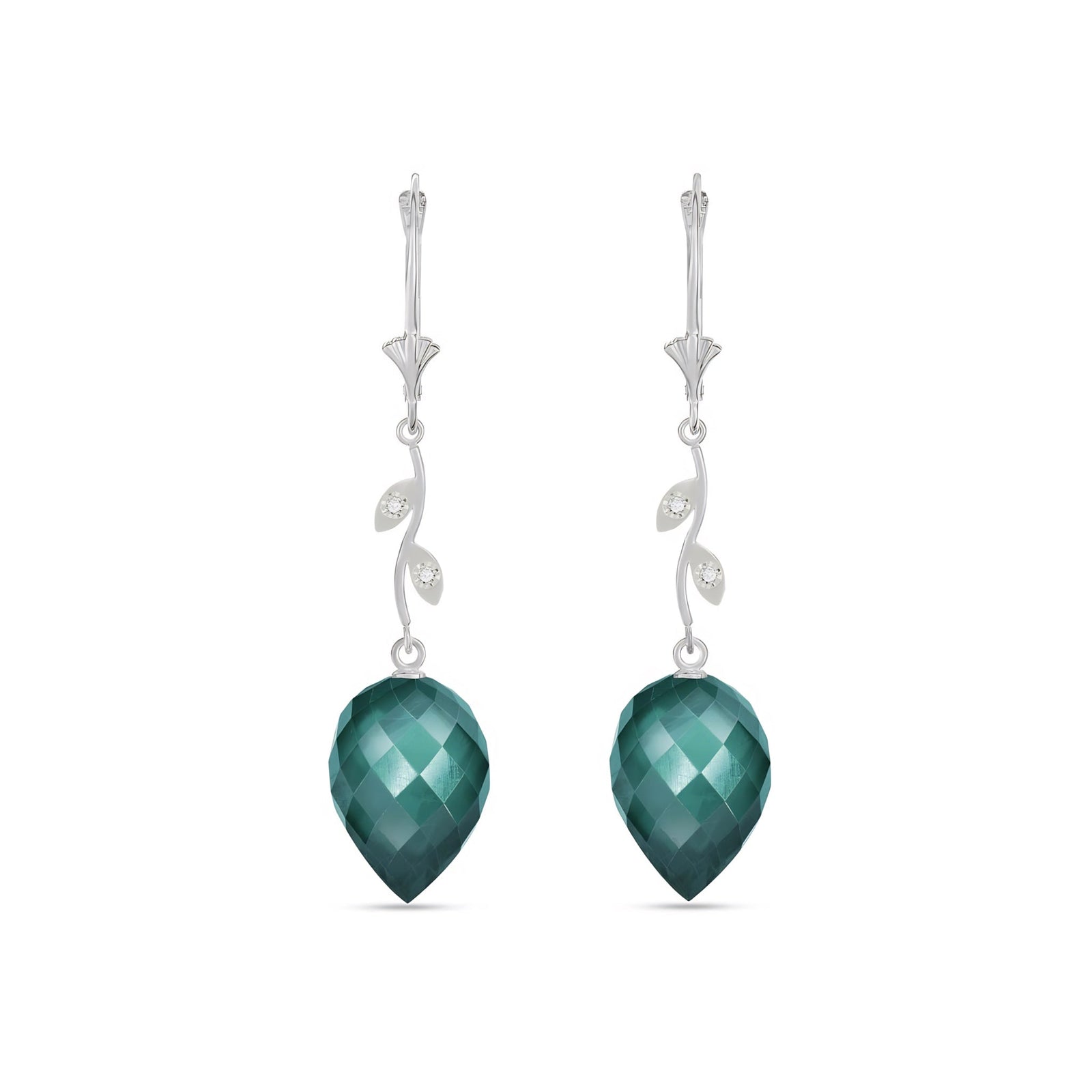 White Gold Earrings Blue Topaz 10K — Severina