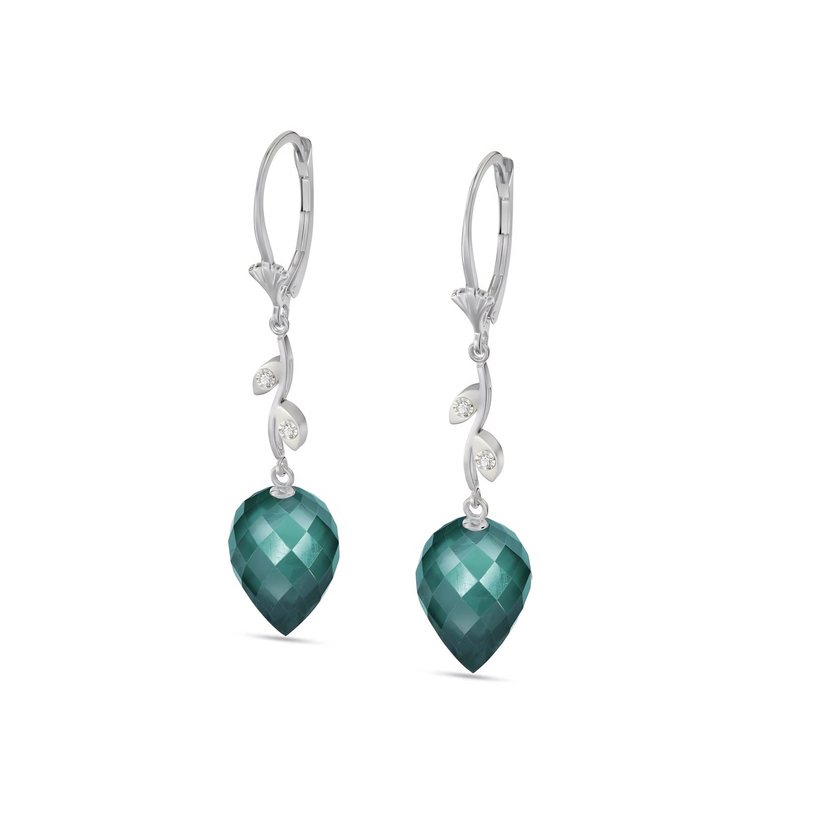 White Gold Earrings Blue Topaz 10K — Severina