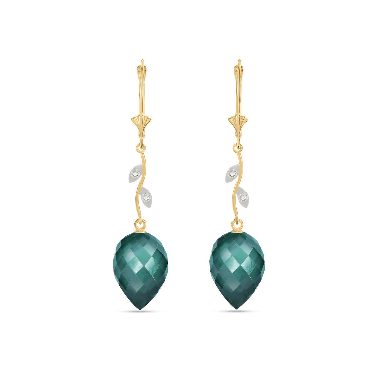 Yellow Gold Earrings Blue Topaz 10K — Severina