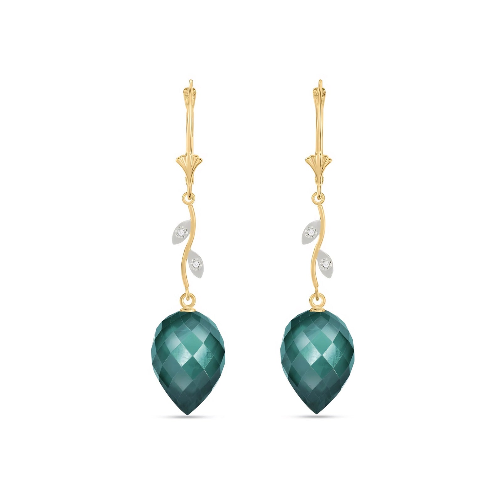 Yellow Gold Earrings Blue Topaz 10K — Severina