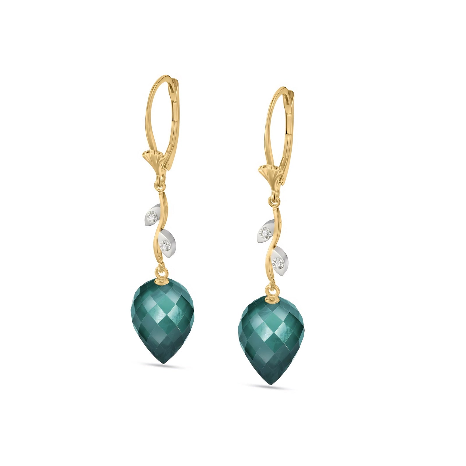 Yellow Gold Earrings Blue Topaz 10K — Severina
