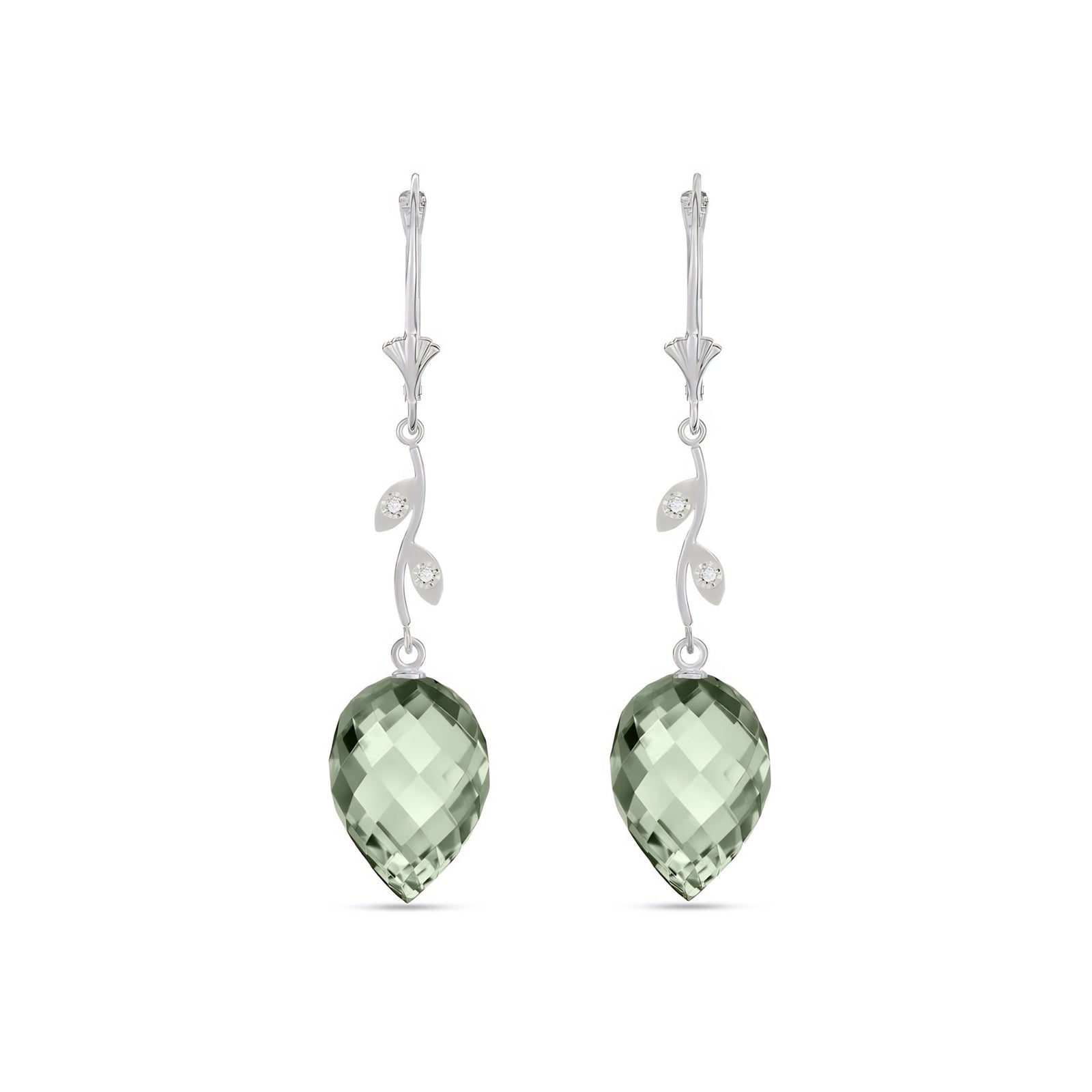 White Gold Earrings White Topaz 10K — Severina
