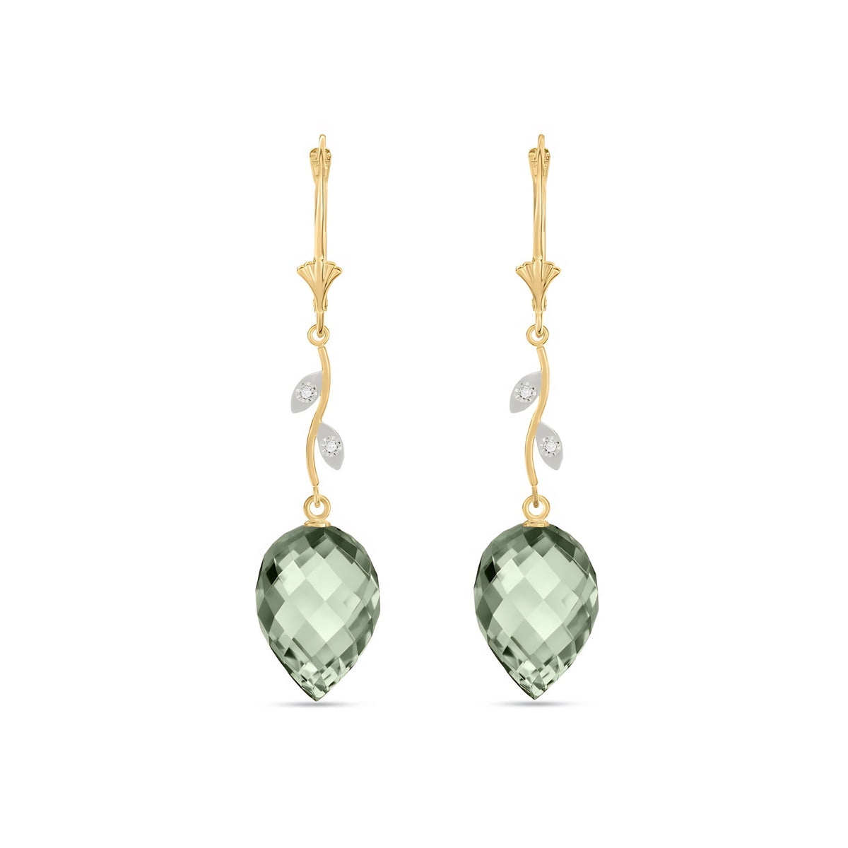 Yellow Gold Earrings White Topaz 10K — Severina