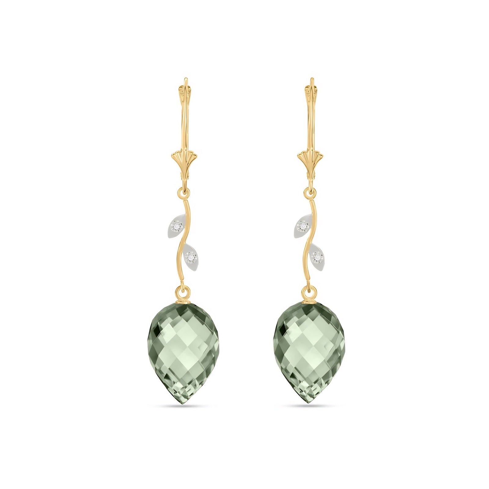 Yellow Gold Earrings White Topaz 10K — Severina
