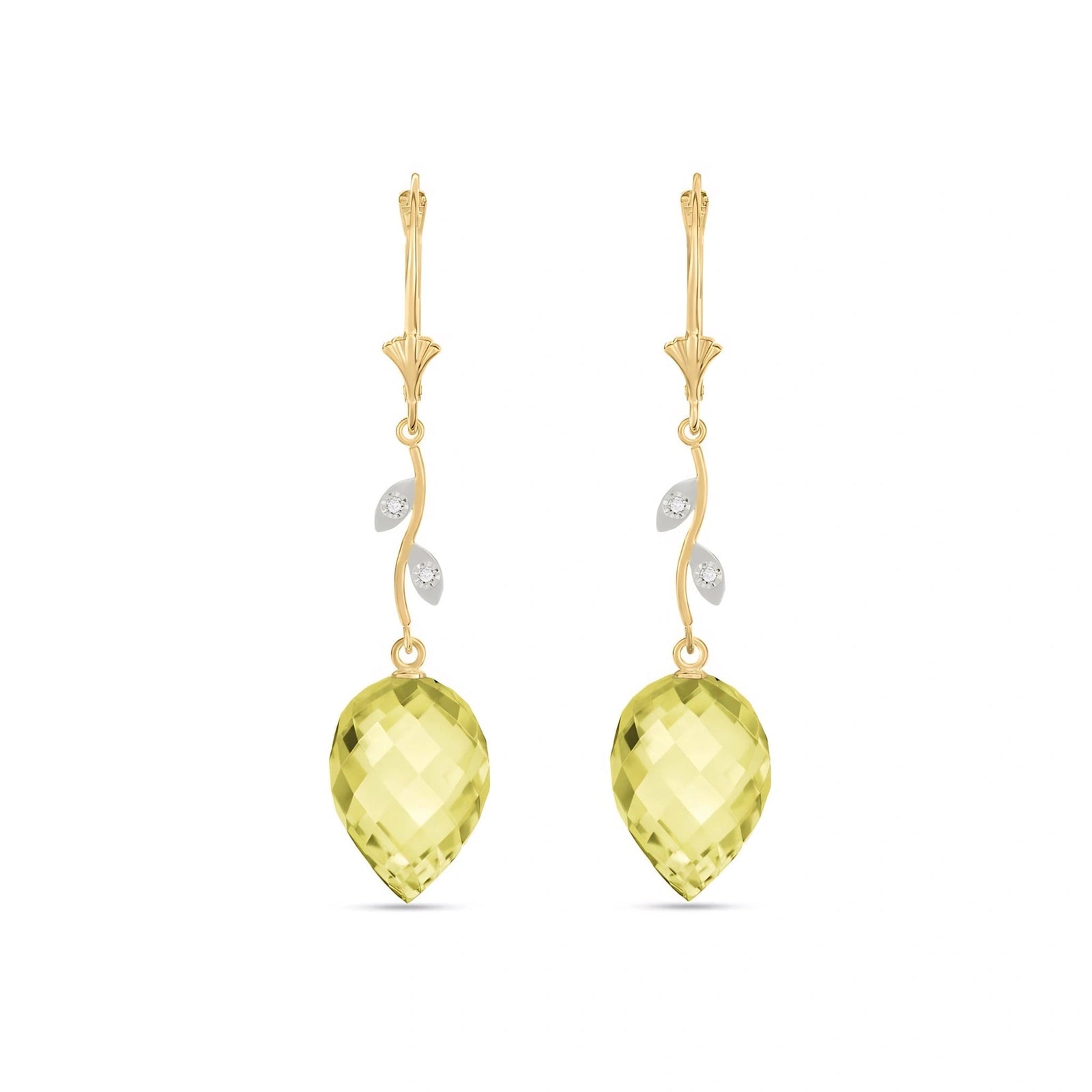 Yellow Gold Earrings Lemon Quartz 10K — Severina