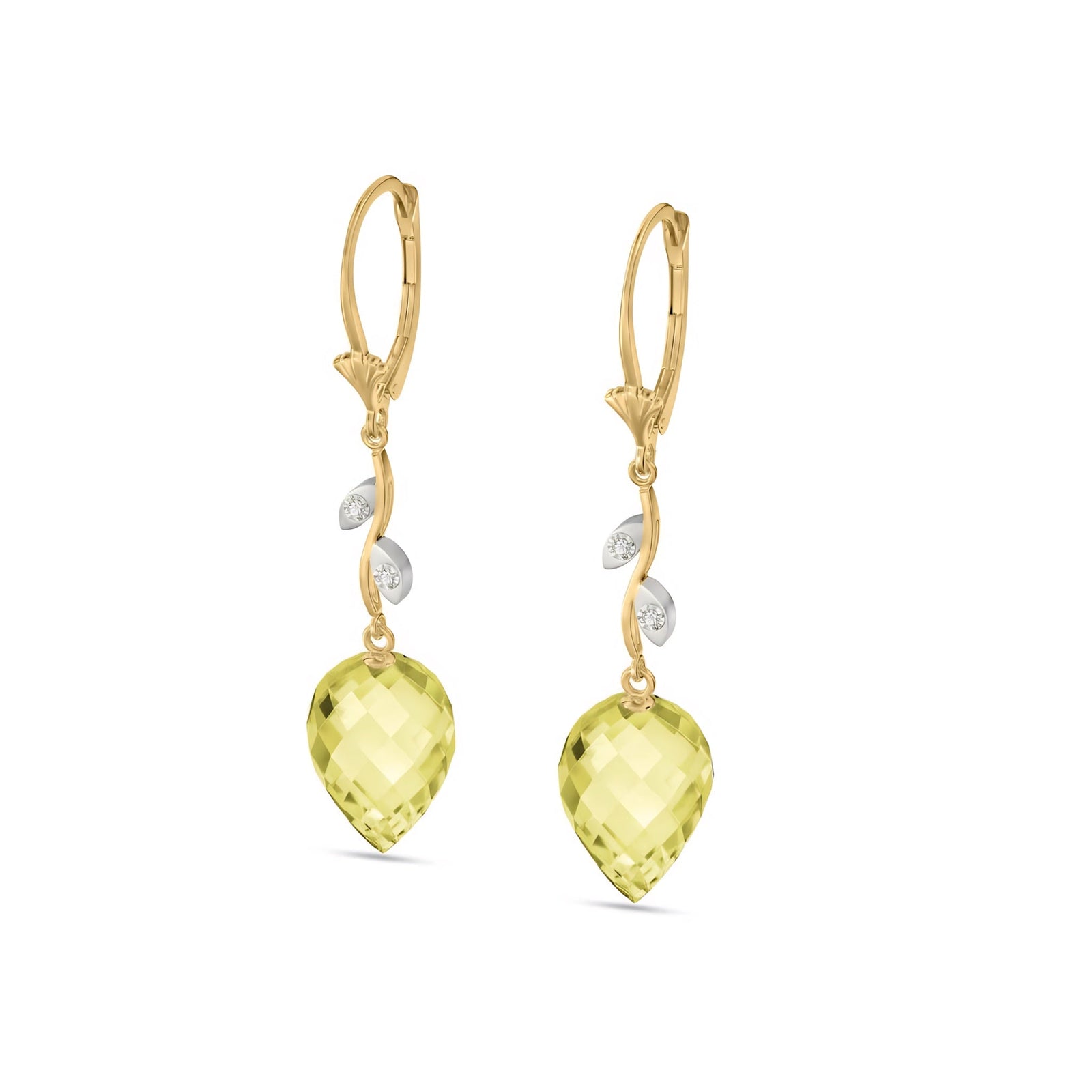Yellow Gold Earrings Lemon Quartz 10K — Severina