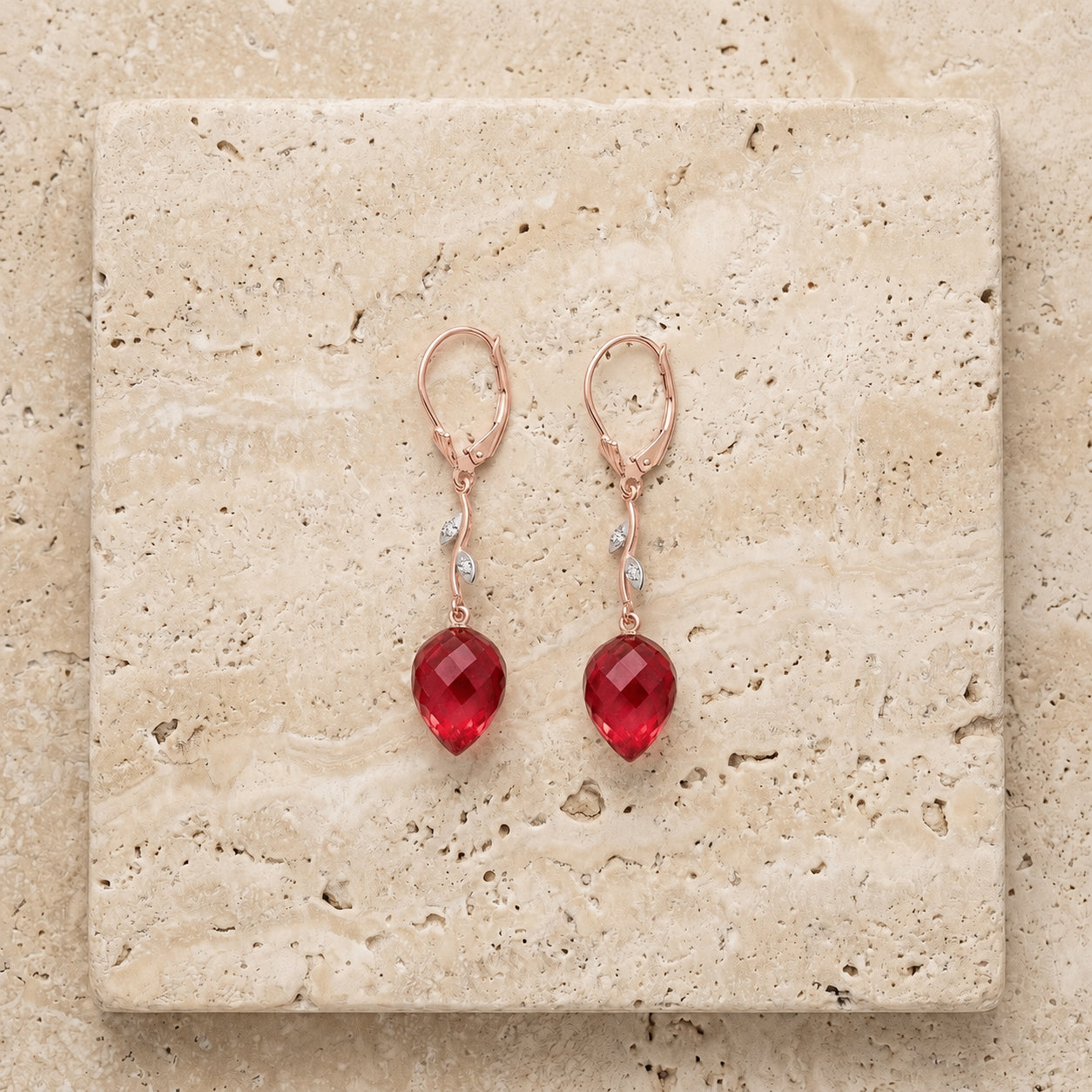 Rose Gold Earrings Spinel 10K — Severina