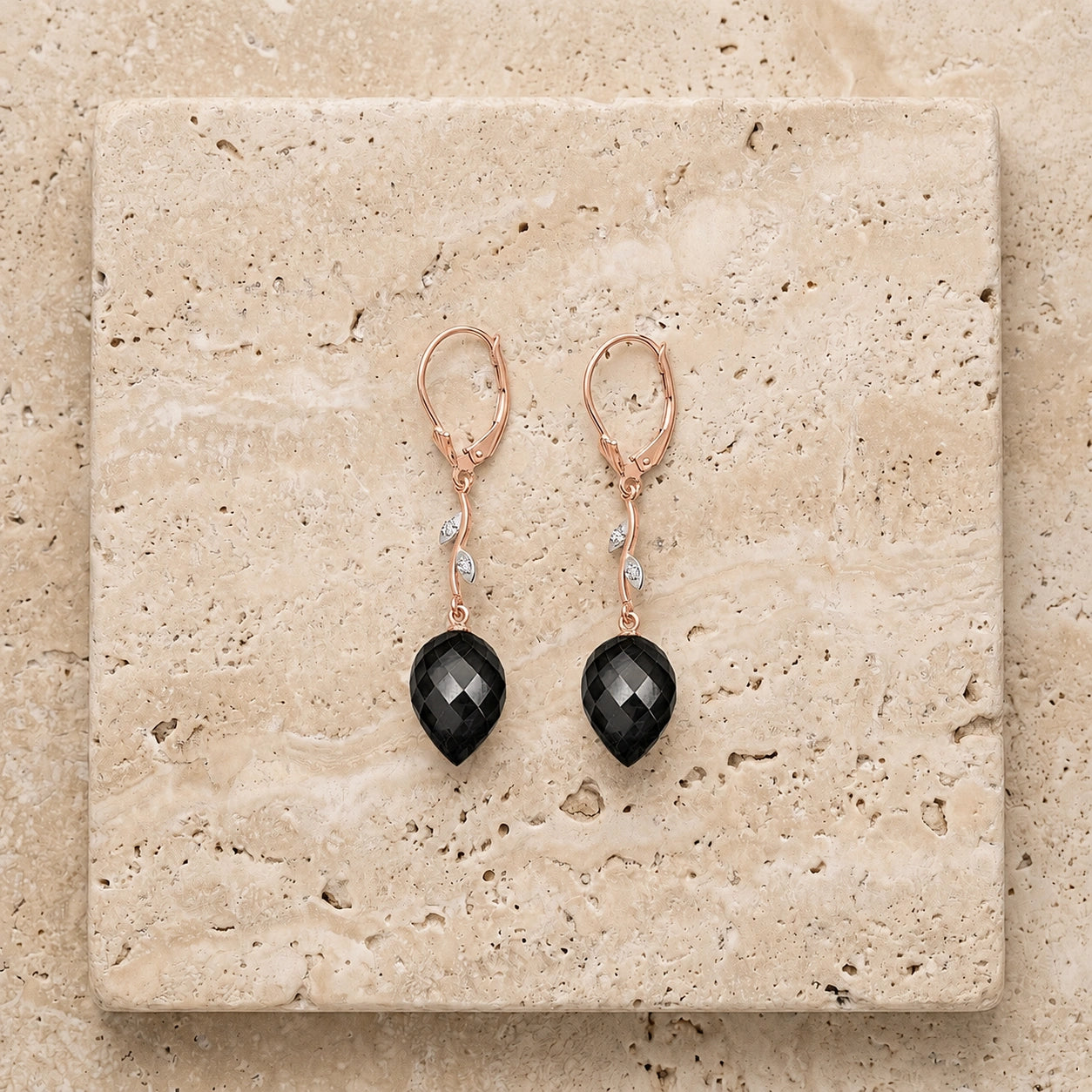 Rose Gold Earrings Spinel 10K — Severina