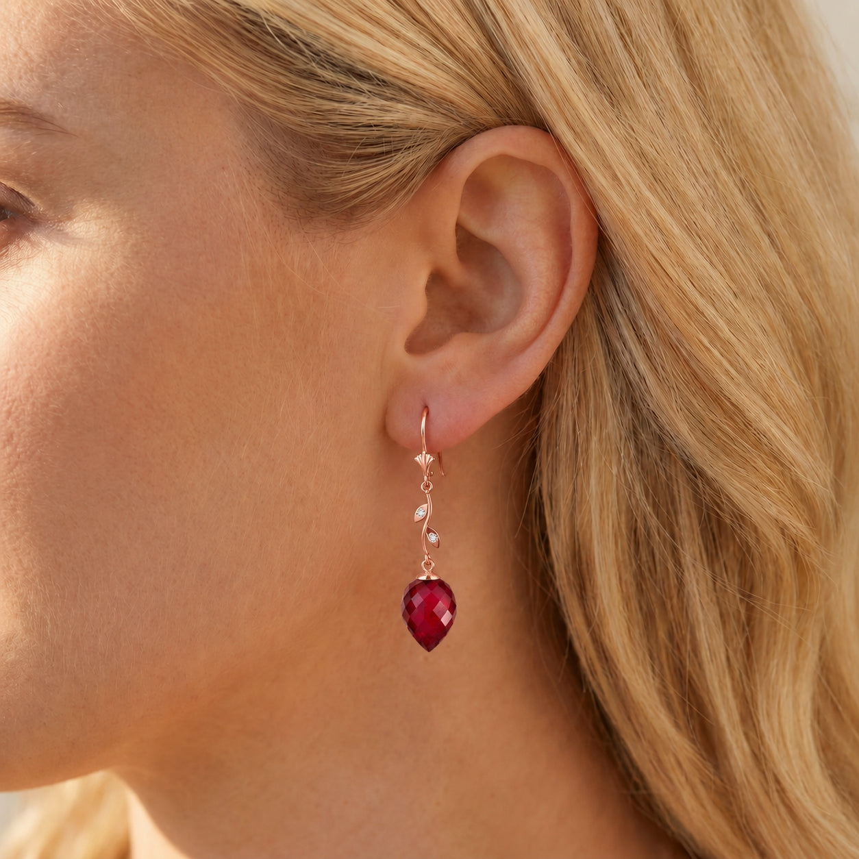 Rose Gold Earrings Spinel 10K — Severina