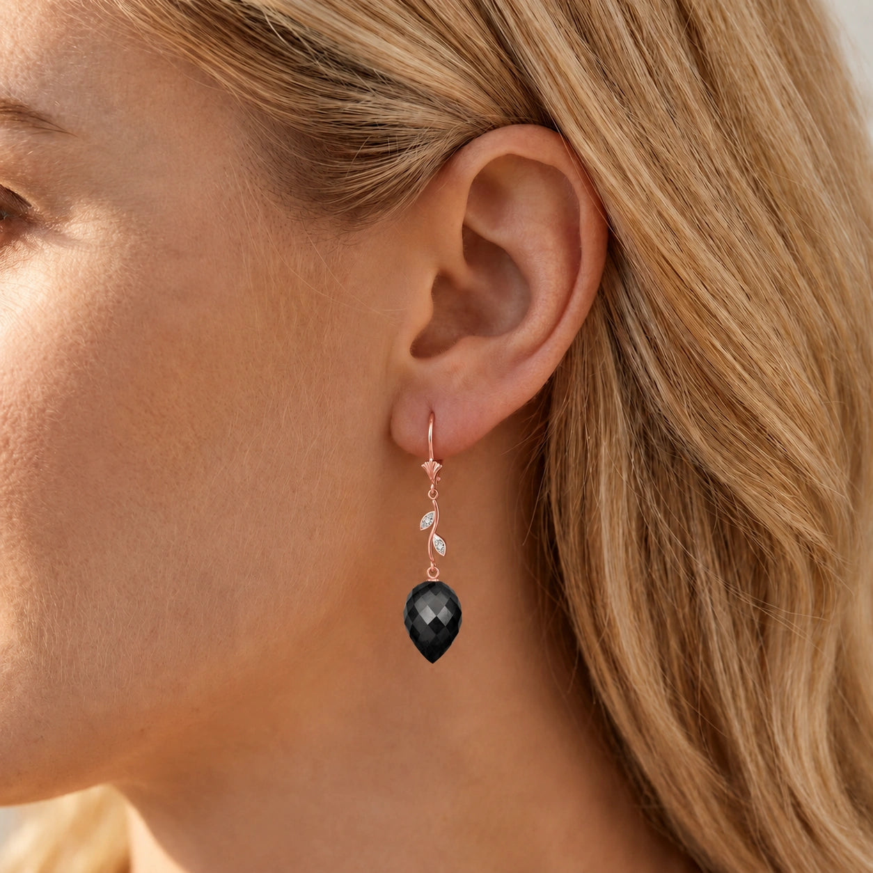 Rose Gold Earrings Spinel 10K — Severina
