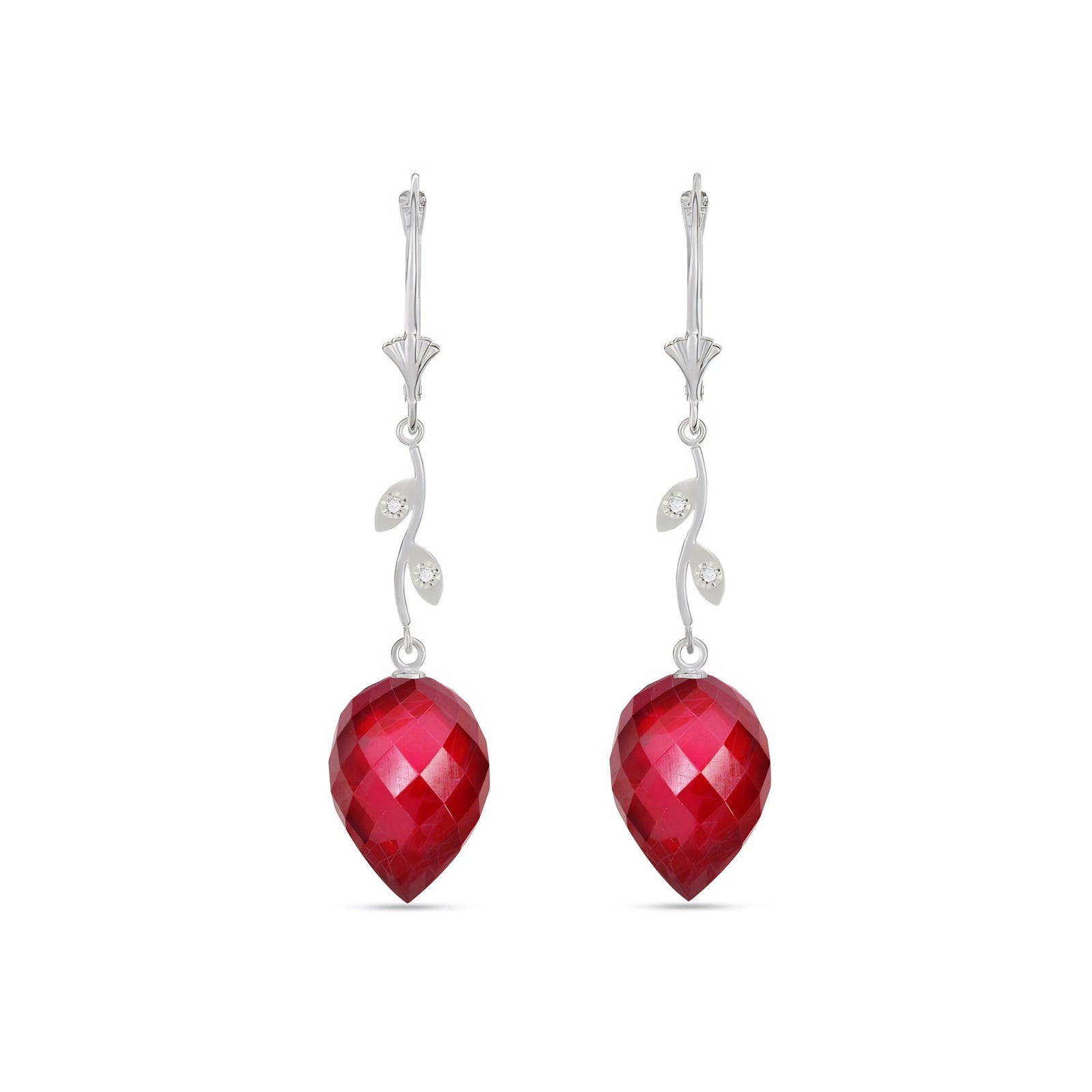 White Gold Earrings Spinel 10K — Severina