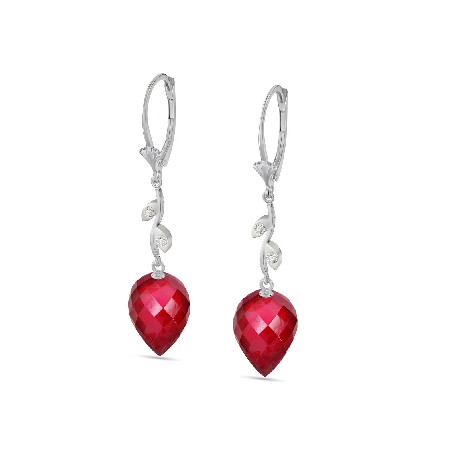 White Gold Earrings Spinel 10K — Severina
