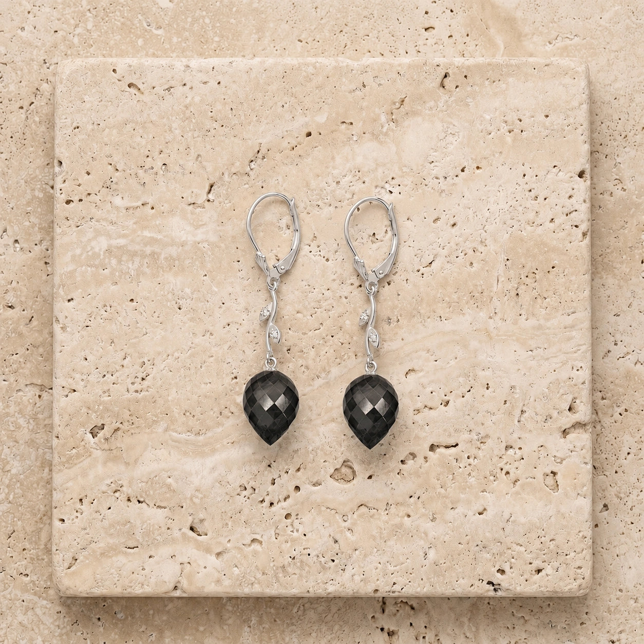 White Gold Earrings Spinel 10K — Severina
