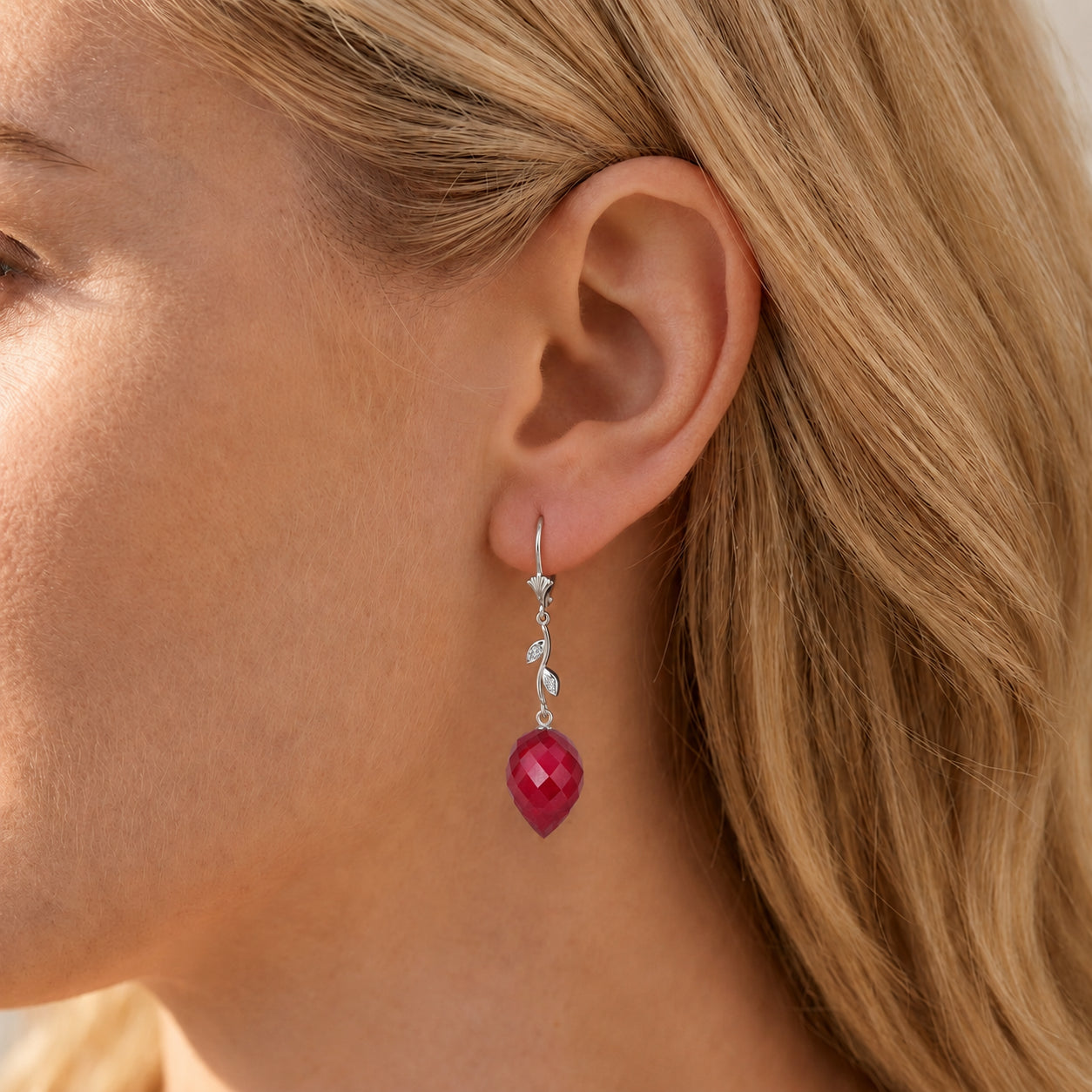White Gold Earrings Spinel 10K — Severina